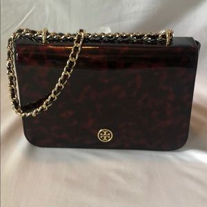 TORY BURCH Robinson Tortoise Patent Adj. Shoulder